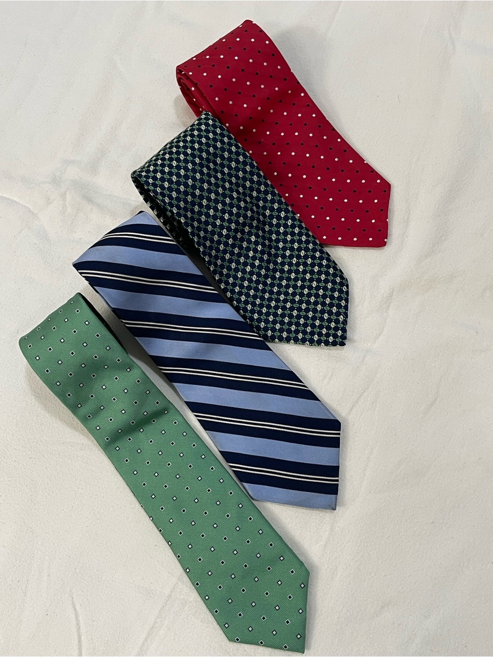 NauticaMen's Neck Tie Bundle of 4- Red, Navy, Light Blue, Green
